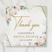 ボホ赤面ピンクフローラ及び金ゴールドフレームeucalyptus フェイバータグ (正面)