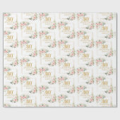 ボホ赤面ピンクフローラ金ゴールドグリッター30歳 ラッピングペーパー (フラット)