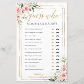 ボホ赤面ピンクフローラ金ゴールドママまたはパパのゲーム (正面)