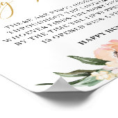 ボホ赤面ピンクフローラ金ゴールドリング狩りゲームサイン ポスター (角)