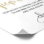 ボホ赤面ピンクフローラ金ゴールド結婚の開いたバー徴候 ポスター (角)