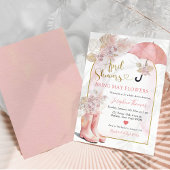 ボホ赤面ピンクフローラ4月シャワー赤ちゃんシャワー 招待状