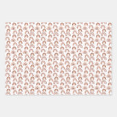 ボホ赤面ピンクベージュレインボー ラッピングペーパーシート (正面)