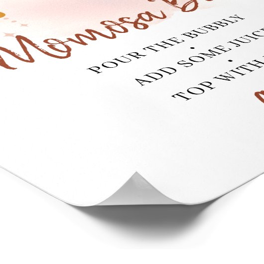 ボホ赤面ピンクラストレインボーモモモモザバーサイン ポスター (角)