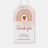 ボホ赤面ピンクレインボーベビーシャワーギフトラベル ギフトタグ (正面)