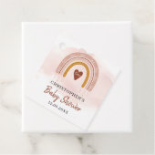 ボホ赤面ピンクレインボーベビーシャワーメッセージカード フェイバータグ (インサイチュ)