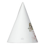 ボホ赤面ピンクローズバラ金ゴールドグリーンスウィート16th パーティーハット (左)