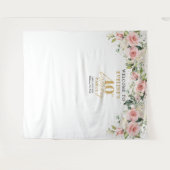 ボホ赤面ピンクローズユーカリ40歳の誕生日 タペストリー (正面(横))