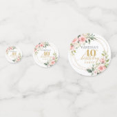 ボホ赤面ピンクローズ金ゴールドグリッター40歳 コンフェッティ (裏面)