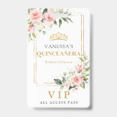 ボホ赤面ピンクローズ金ゴールドティアラ・セージキンセアニェラ バッジ (裏面)