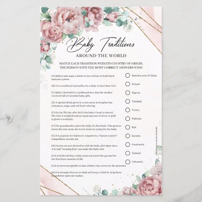 ボホ赤面ピンクローズ金ゴールドフレームベビー伝統 (正面)