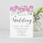ボホ赤面ピンクローズ&書道結婚ズ 招待状 (スタンド正面)