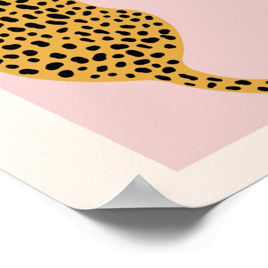 ボホ赤面ピンクヴィンテージアーチオーバーサイズヒョウ ポスター (角)