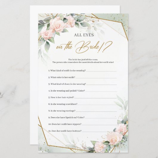 ボホ赤面ピンク緑すべての目の花嫁 (正面/裏面)