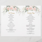 ボホ赤面ピンク花ユーカリ金ゴールド枠 (裏面)