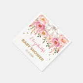 ボホ赤面ピンク金ゴールドフローラドリームキャッチャーのシャワー スタンダードカクテルナプキン (角)