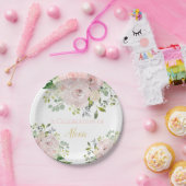 ボホ赤面ピンク金ゴールドフローラブライダルまたはベビーシャワー ペーパープレート (パーティー)