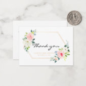 ボホ赤面ピンク金ゴールド幾何学的サンキューカード ノートカード (正面/裏面インサイチュ)