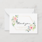 ボホ赤面ピンク金ゴールド幾何学的サンキューカード ノートカード (正面)