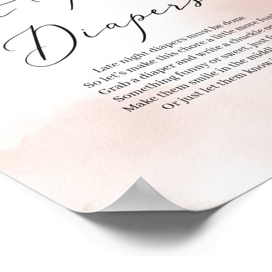 ボホ赤面ピンク金ゴールド深夜おむつゲームサイン ポスター (角)