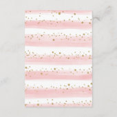 ボホ赤面ピンク金ゴールド花本forベビーガール エンクロージャーカード (裏面)