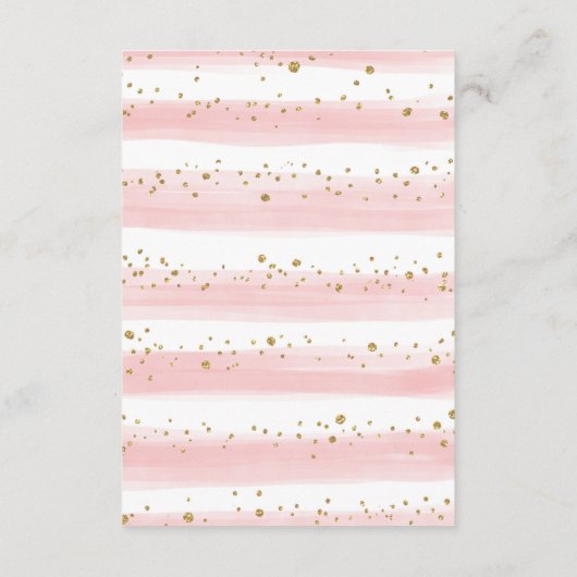 ボホ赤面ピンク金ゴールド花本forベビーガール エンクロージャーカード (裏面)