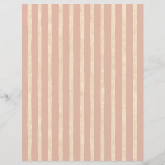 ボホ赤面ピンク&クリームストライプ紙 (正面)