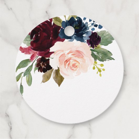 ボホ赤面フローラサンキューベイビーシャワーギフトラベル フェイバータグ (裏面)