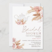 ボホ赤面フローラティーパーティーブライダルシャワー 招待状 (正面)