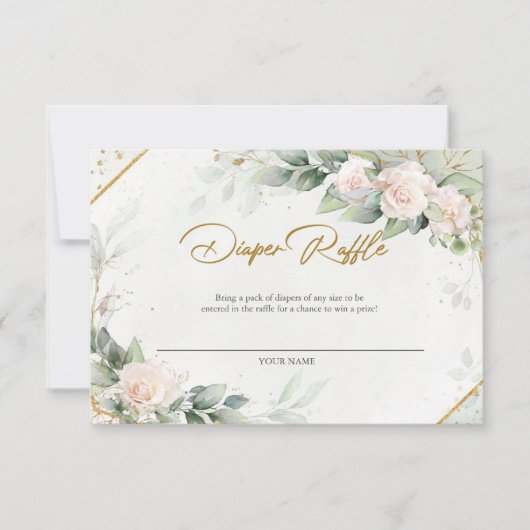 ボホ赤面フローラユーカリおむつラッフル サンキューカード (正面)