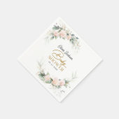 ボホ赤面フローラユーカリプトゥスフレームベビーシャワー スタンダードカクテルナプキン (角)