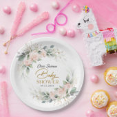 ボホ赤面フローラユーカリプトゥスフレームベビーシャワー ペーパープレート (パーティー)