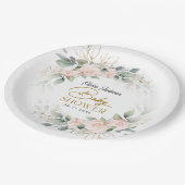 ボホ赤面フローラユーカリプトゥスフレームベビーシャワー ペーパープレート (アングル)