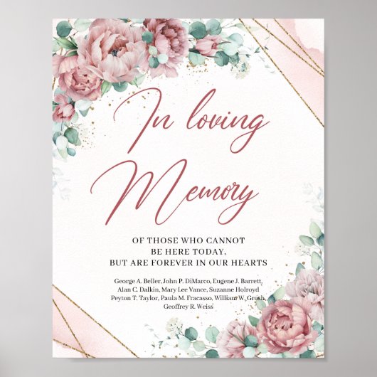 ボホ赤面フローラユーカリ愛する記憶のサインで ポスター (正面)