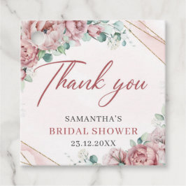 ボホ赤面フローラ金ゴールドブライダルシャワーメッセージカード フェイバータグ