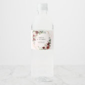 ボホ赤面ブルガンディーピンクと金ゴールド幾何学模様 ペットボトルラベル (正面)