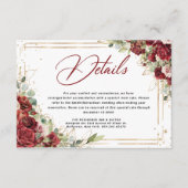 ボホ赤面ブルゴーニュフローラ金ゴールド幾何結婚の エンクロージャーカード (正面)