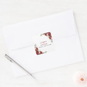 ボホ赤面ブルゴーニュフローラ金ゴールド幾何結婚の スクエアシール (封筒)