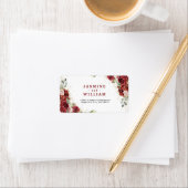 ボホ赤面ブルゴーニュフローラ金ゴールド幾何結婚の ラベル (インサイチュ)