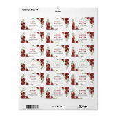 ボホ赤面ブルゴーニュフローラ金ゴールド幾何結婚の ラベル (フルシート)