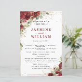 ボホ赤面ブルゴーニュフローラ金ゴールド結婚式 プログラム (スタンド正面)