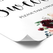 ボホ赤面ブルゴーニュ海軍フローラ愛は甘いサイン ポスター (角)