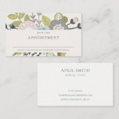 ボホ赤面ブルーグリーンフローラアポイントメントアラーム 名刺 (正面/裏面)