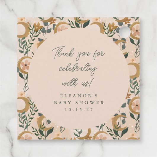 ボホ赤面ボタニカルムーンカスタムベビースワ感謝していーシャワー フェイバータグ (裏面)