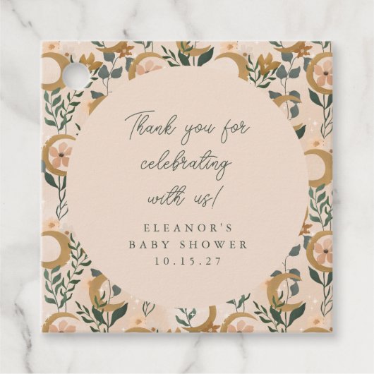 ボホ赤面ボタニカルムーンカスタムベビースワ感謝していーシャワー フェイバータグ (正面)