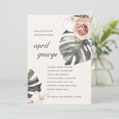 ボホ赤面ラストフローラモンストレラベビーシャワー招待状 サンキューカード (スタンド正面)