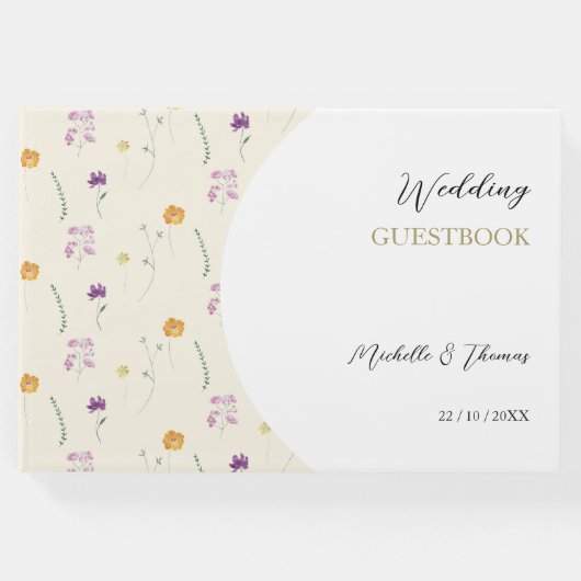 ボホ赤面ワイルドフラワーウォータカラーアート ゲストブック (正面)