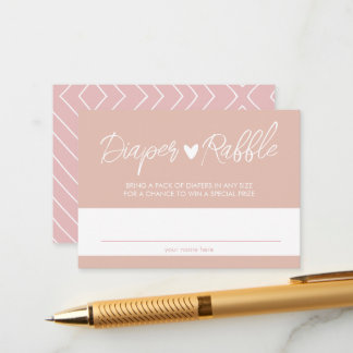 ボホ赤面及びピンクおむつラッフルエンクロージャカード エンクロージャーカード