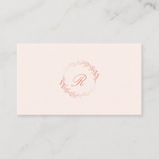 ボホ赤面水彩フローラクレストリースモノグラム 名刺 (正面)