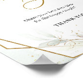 ボホ赤面花緑金ゴールドDate jarサイン ポスター (角)